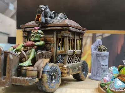 Repliquant - Le gobelin au volant de sa charrette-cage rouillée