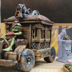 Repliquant - Le gobelin au volant de sa charrette-cage rouillée