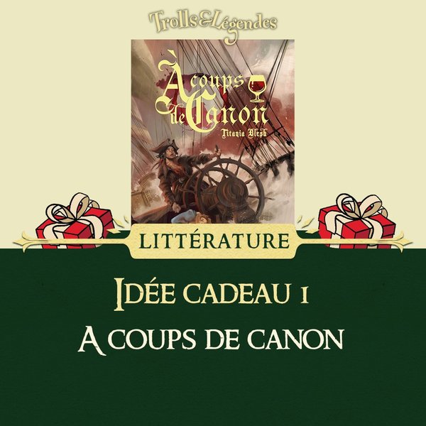 Couverture du livre "À coups de canon" avec des cadeaux et le titre en bas.