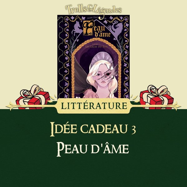 Couverture du livre "Peau d'âme" avec un décor festif et des cadeaux.