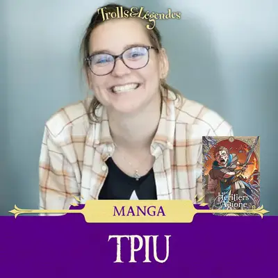 TPIU - Femme souriante en chemise à carreaux, présente au salon Trolls & Légendes, section Manga.