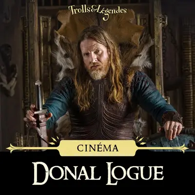 Donal Logue - Portrait d'un homme barbu en costume médiéval, assis sur un trône, ambiance épique.