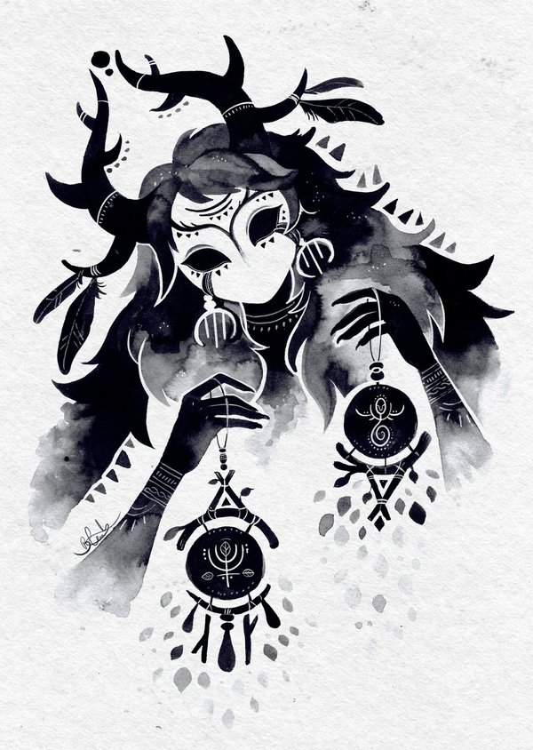 Bleuts Rituhëll - L'ombre mystique de la déesse aux lanternes et aux cornes de cerf