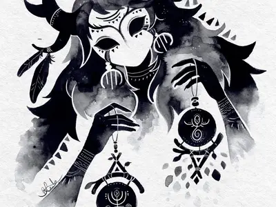 Bleuts Rituhëll - L'ombre mystique de la déesse aux lanternes et aux cornes de cerf