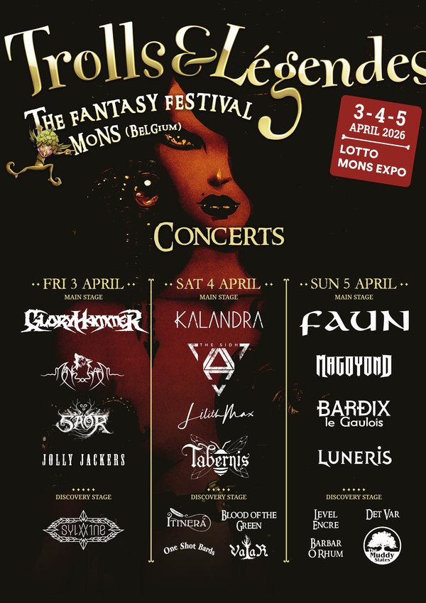 Festival Trolls & Légendes: concert met meerdere artiesten, 3-5 april 2026 in Mons.
