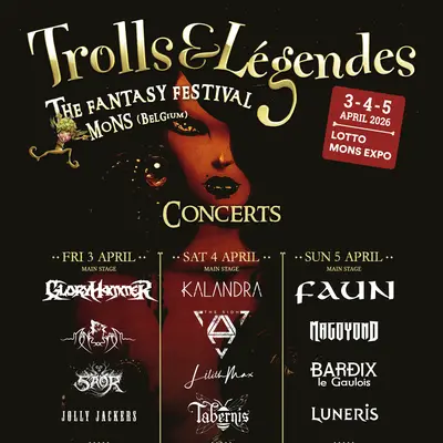 Festival Trolls & Légendes : concert avec plusieurs artistes, 3-5 avril 2026 à Mons.