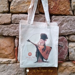 Jean-Baptiste MONGE - Sac en toile illustré d'un vieux musicien barbu jouant de la balalaïka