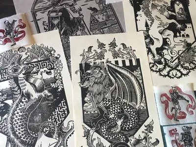 CĂ©lia KRĂAKUPLA - Illustrations fantastiques en noir et blanc : un voyage mythologique