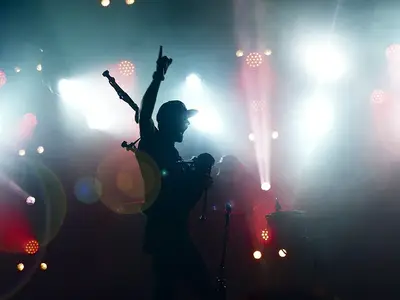 The Sidh - Artiste en pleine performance sous les lumières éclatantes du concert