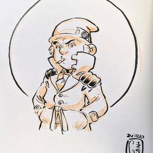 Guillaume Et Rémi ALBIN ET HOFFMANN - Un personnage intrigant : le garde mystérieux au chapeau.